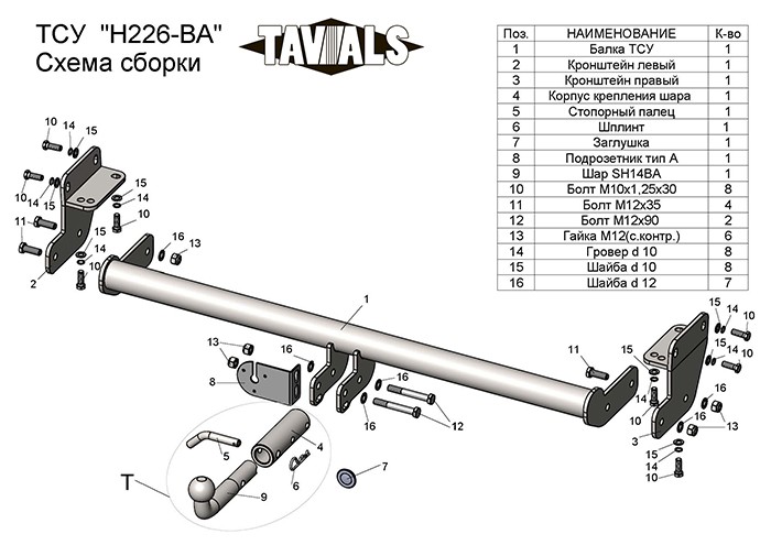 Фаркоп для HYUNDAI Tucson