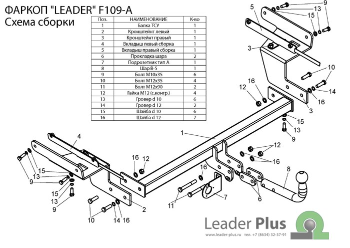 Фаркоп для FORD Focus 2 DA3 универсал 2004-2011|