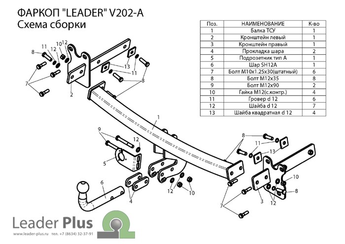 Фаркоп для VOLVO XC 70 универсал B 2007|