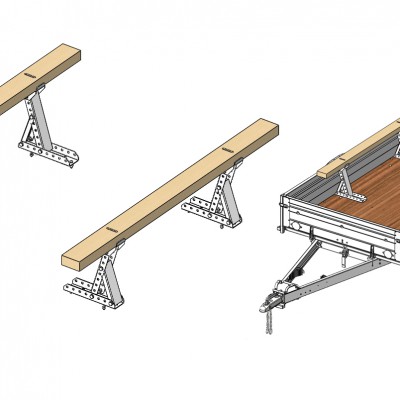 Стапель для перевозки лодки ПВХ в бортовом прицепе