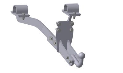 Фаркоп Газель 3302 борт, 33023 (фермер с двойной кабиной), не подходит для удлиненной базы 1997-..., Газель NEXT бортовая (стандартная база) 2013-2016 крепление шара на двух болтах
