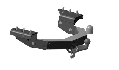 Тюнинговый фаркоп с металлической накладкой на Toyota Fortuner, кроме комплектации TRD 2015-... фланцевое крепление шара