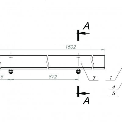 Ложемент H5521 ( L-1500 mm) со стремянками