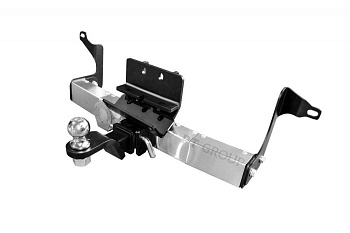 Фаркоп с нержавеющей накладкой Toyota Land Cruiser 300 2021-... съемное крепление шара под американский квадрат