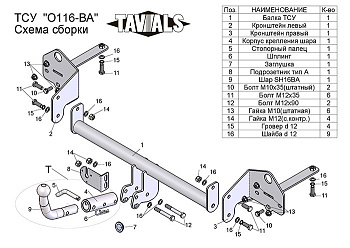 Фаркоп для Opel Mokka I 2012-2019 c быстросъёмным шаром