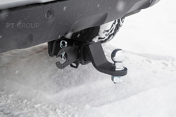 Фаркоп Renault Duster 2010-2021, 2021-2022, Nissan Terrano 2014-2022, Renault Kaptur 2016-2022 съемное крепление шара под американский квадрат