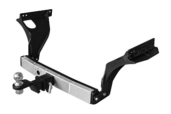 Фаркоп с нержавеющей накладкой Renault Duster 2021-2022 съемное крепление шара под американский квадрат