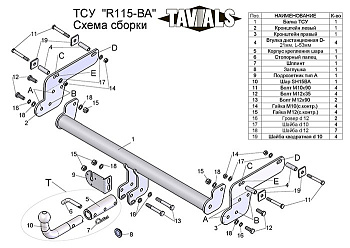 Фаркоп для Renault Duster 2 WD, 4WD 2010-2021, Nissan Terrano 2014-... c быстросъёмным шаром