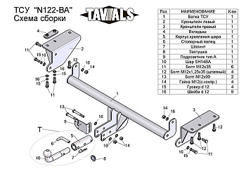 Фаркоп для Nissan X-Trail 3 T32 2014-... c быстросъёмным шаром