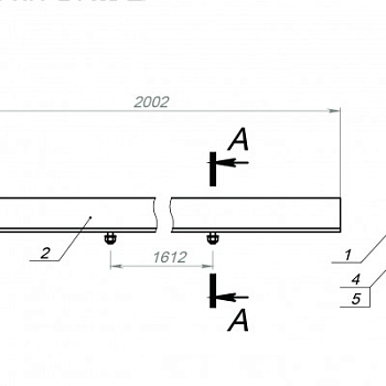 Ложемент В3618 ( L-2000 mm) со стремянками