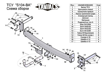 Фаркоп для Skoda Octavia Tour 1U2 лифтбек 1997-2010 c быстросъёмным шаром