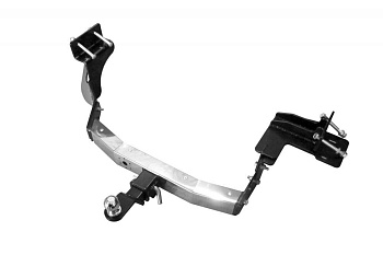 Фаркоп с нержавеющей накладкой Kia Sorento Prime рестайлинг 2018-2020, Hyundai Santa Fe 2018-2021 съемное крепление шара под американский квадрат